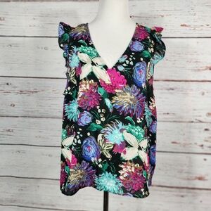 J CREW Floral Ruffle Sleeve Top (16)